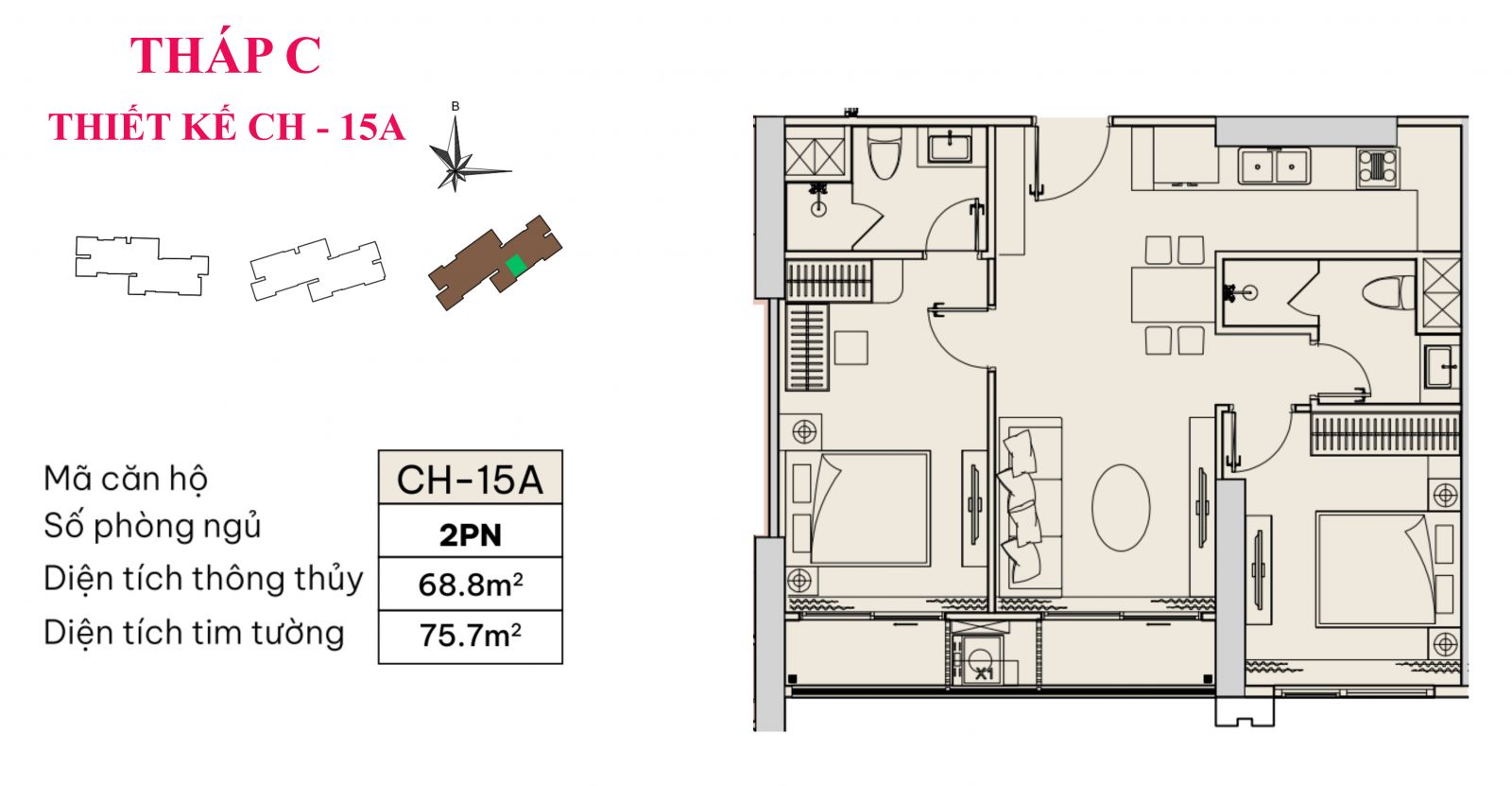 thiết kế căn CH-15A-MIK-Bắc-Giang